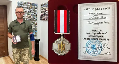 Бійця з Тлумаччини Михайла Нижника відзначили медаллю «Лицар бойового чину»