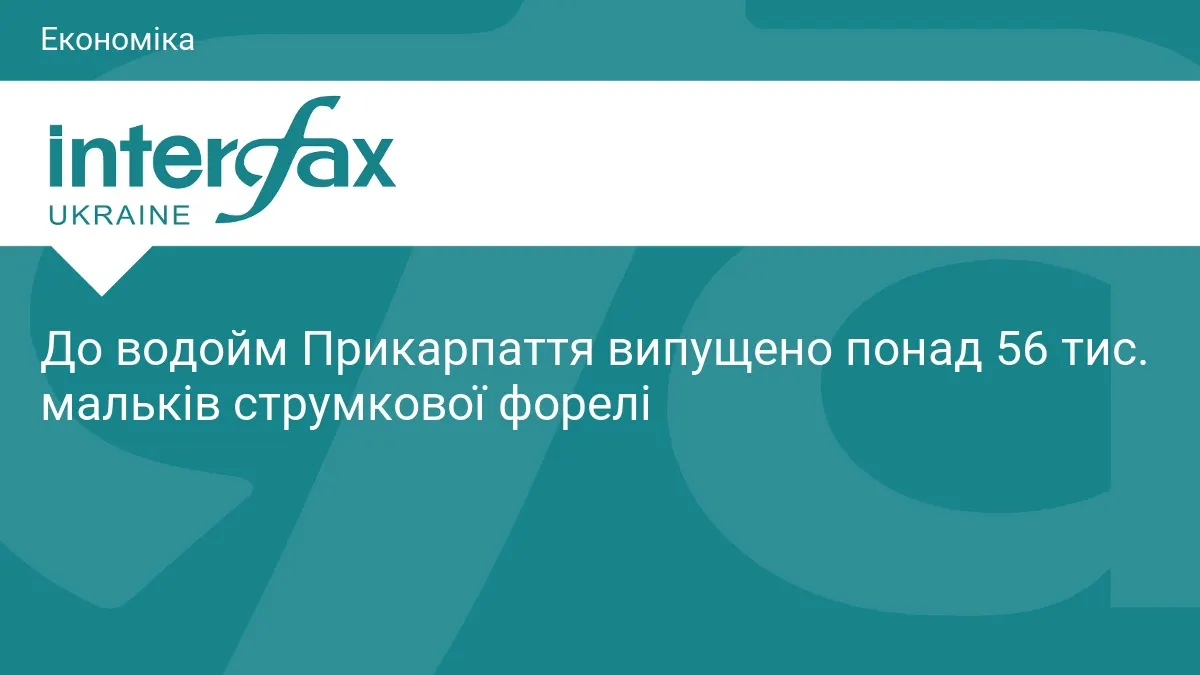 У річки Прикарпаття випустили понад 56 тисяч мальків струмкової форелі