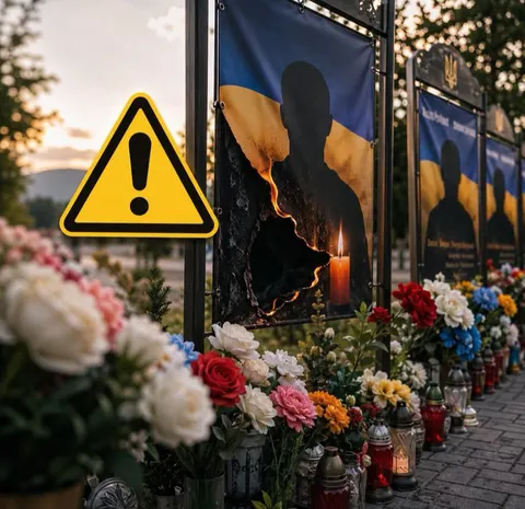 У Вигоді на Алеї Героїв загорівся банер: закликають до обережності