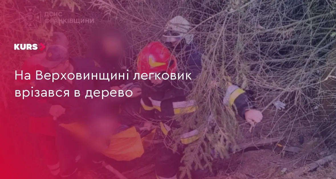 На Верховинщині автівка злетіла в кювет і врізалася в дерево