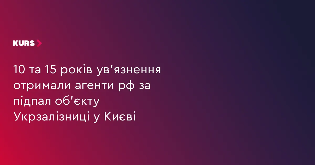За підпал релейної шафи Укрзалізниці у Києві двоє агентів рф отримали 15 і 10 років